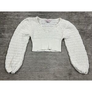 Willow & Wind Sweater Womens Medium White Cropped Long Sleeve‎ Knit